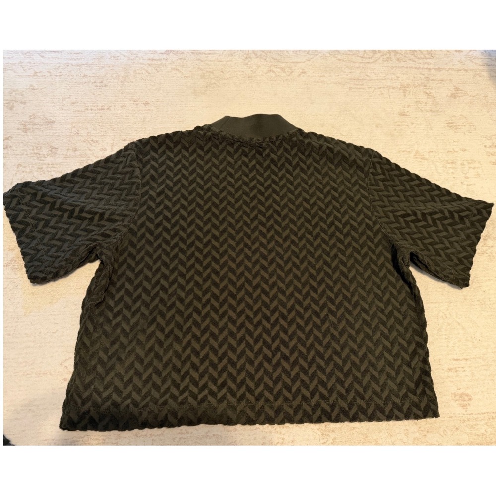 Nike Womens Textured Chevron Crop Top and Jogger Pants Set Olive Green Small - Picture 4 of 9